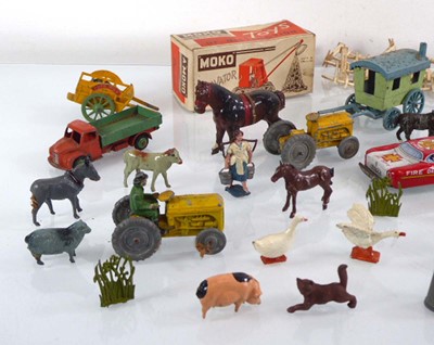 Lot 193 - A selection of cast metal and plastic farmyard...