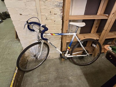 Lot 20 - A junior Raleigh Flyer blue and white racing...