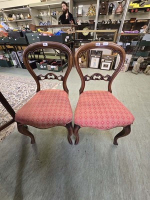 Lot 120 - A pair of late Victorian mahogany balloon back...