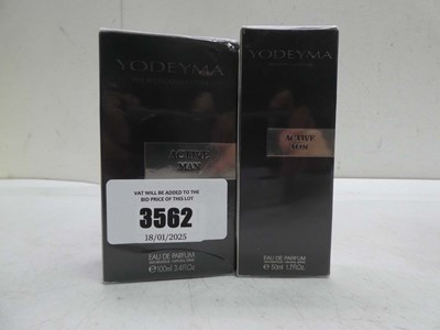 Lot 2 x Yodeyma Active Man edp 100ml & 50ml