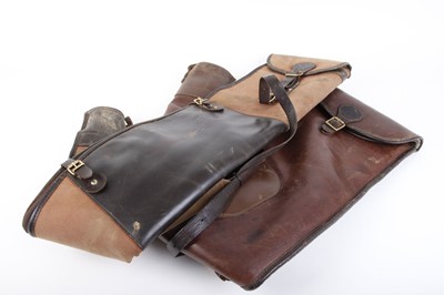 Lot 61 - Canvas and leather fleece-lined rifle slip;...