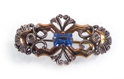 Lot A Continental yellow metal brooch of openwork...