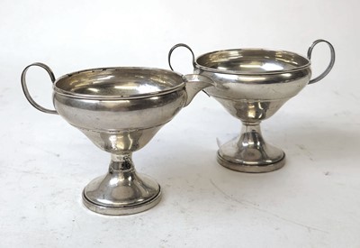 Lot 406 - A white metal sugar bowl and cream jug marked '...