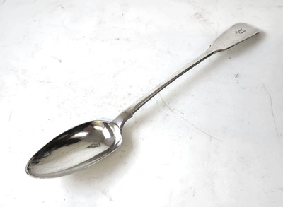 Lot 423 - A George III silver basting spoon. Hallmarked...