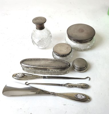 Lot 436 - A selection of silver dressing table items to...