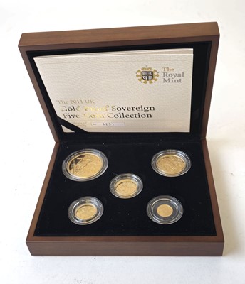 Lot 450 - A 2011 Royal Mint UK Gold Proof Sovereign Five-...