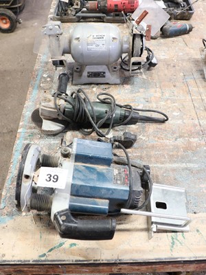 Lot 39 - Ryobi model RE601 plunge router, 240v, a Hilka...