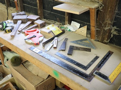 Lot 55 - Table top of assorted tools to include;...