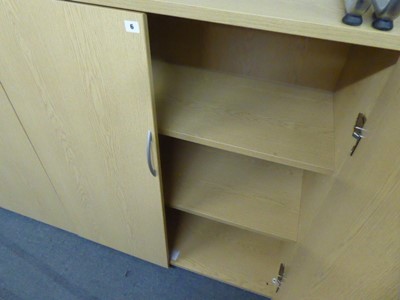 Lot 6 - 100cm oak 2-door stationery cabinet