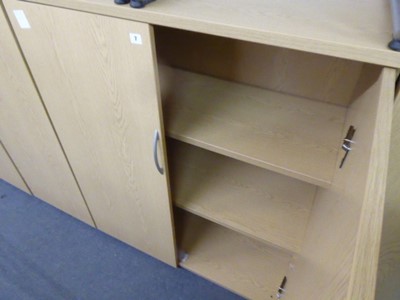 Lot 7 - 100cm oak 2-door stationery cabinet