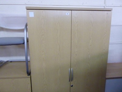 Lot 8 - 100cm oak 2-door stationery cabinet