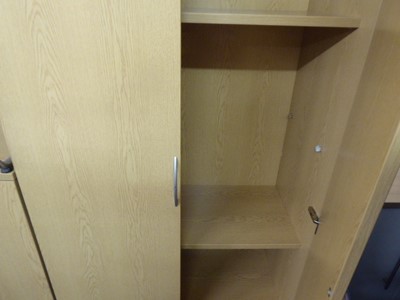 Lot 8 - 100cm oak 2-door stationery cabinet