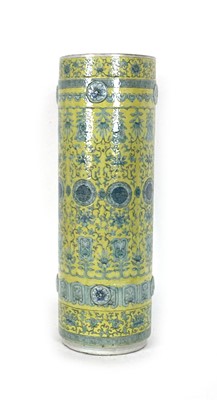 Lot 201 - A Chinese export vase or stick stand decorated...