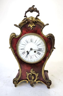 Lot 32 - A late 19th century French mantle clock with a...