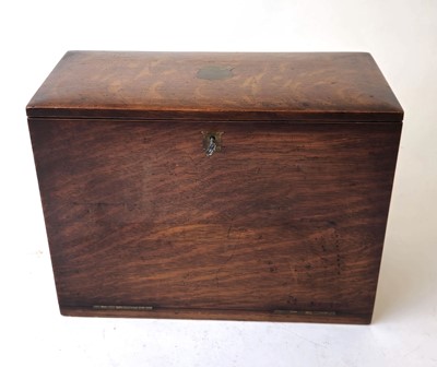 Lot 209 - An early 20th century oak travelling desk box,...