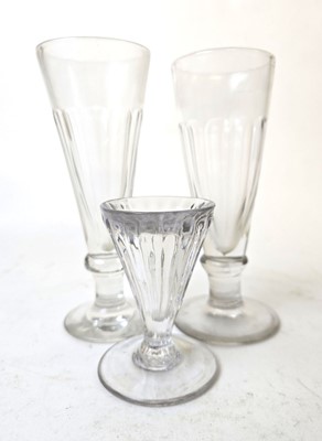 Lot 217 - A Georgian toastmaster's ribbed glass with a...