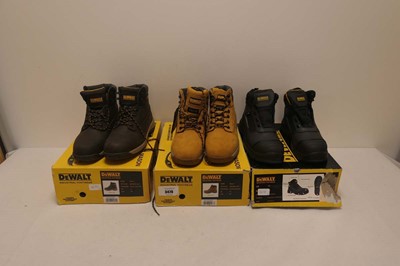 Lot 3 pairs of DeWalt steel toe cap boots all UK11