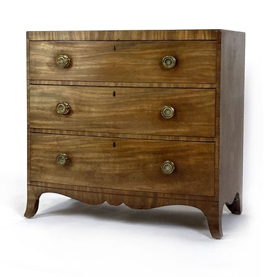 Lot 34 - A George III mahogany bow-fronted chest of...