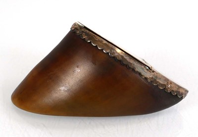 Lot 367 - A 19th century metalware mounted hoof snuff, l....