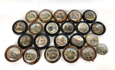 Lot 226 - A collection of twenty-two framed pot lids...