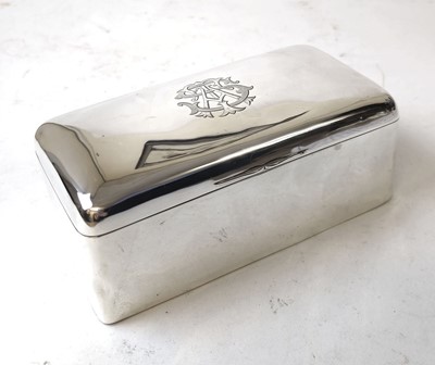 Lot 455 - A George V silver cigarette box, Birmingham...