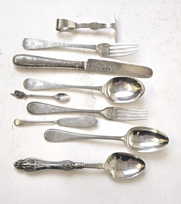 Lot 456 - A Victorian silver three-piece dining set,...