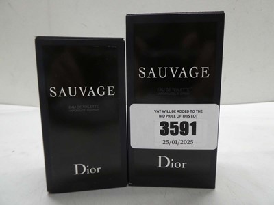 Lot 2 x Dior Sauvage edt 100ml & 60ml