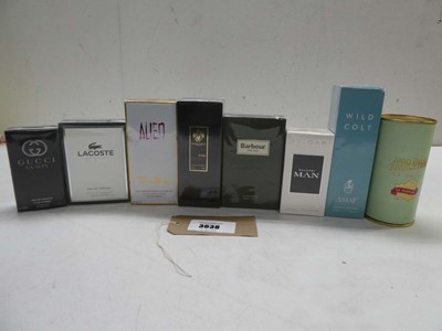 Lot 8 fragrances including Barbour Bylgari, Jean...