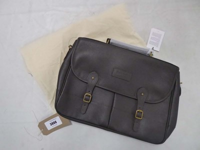 Lot Barbour leather briefcase in chocolate