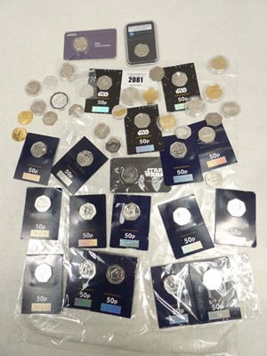 Lot 2081 - Assorted collectable 50p coins, various dates...