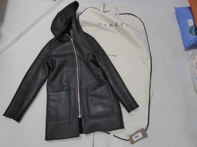 Lot Sandro Paris shearling reversible jacket size...