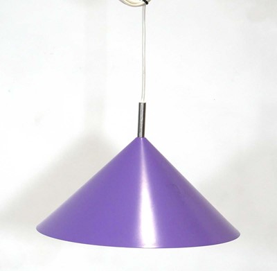 Lot 56 - A Danish lilac enamelled open ceiling light