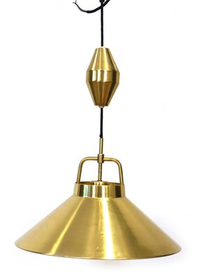 Lot 58 - A Danish brass coloured pull-down open ceiling...