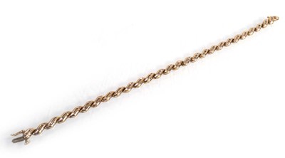 Lot 577 - A 9ct yellow gold tennis bracelet set small...