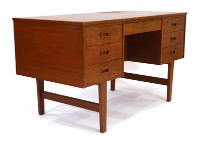 Lot 41 - A 1960's Danish teak and crossbanded desk with...