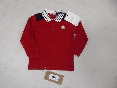 Lot Moncler children's long sleeve polo top in red...