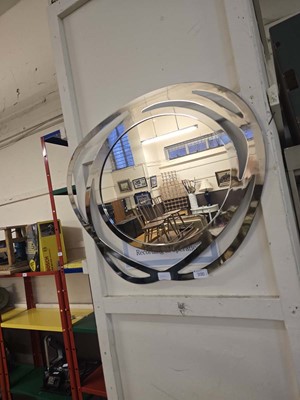 Lot 300 - A modern chrome framed circular wall mirror