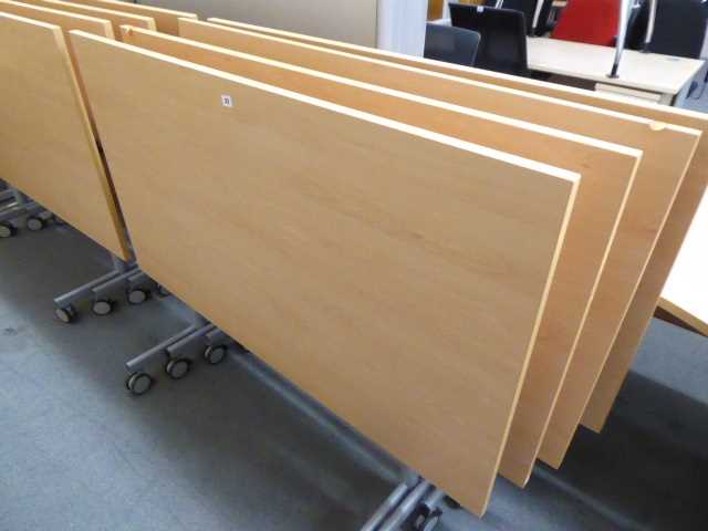 Lot 32 - Set of 4 140cm folding top office tables on...