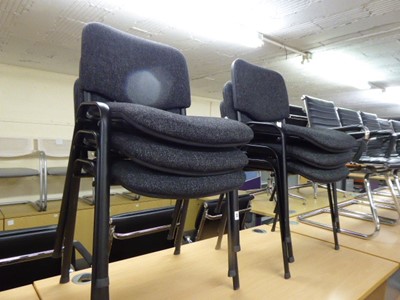 Lot 37 - 6 stacking chairs with charcoal cloth