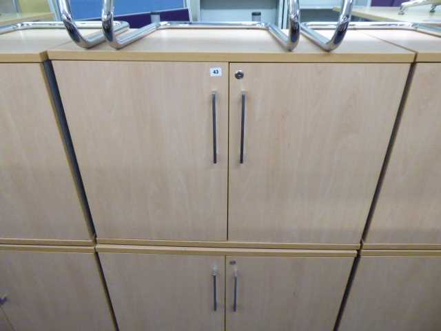 Lot 43 - 2 100cm low level beech 2 door cabinets