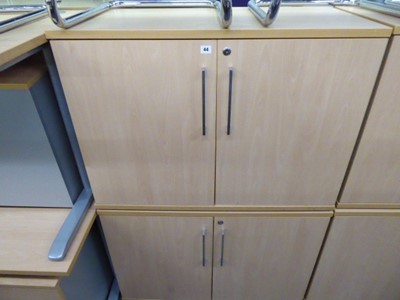 Lot 44 - 2 100cm low level beech 2 door cabinets