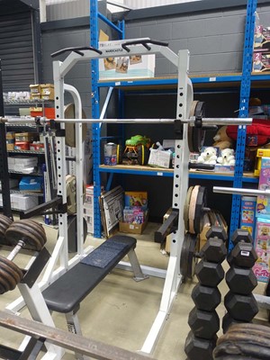 Lot Squat rack/pull up bar with safety arms,...