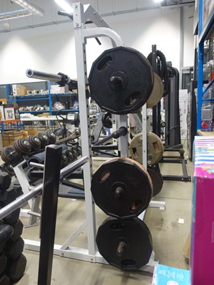 Lot 3008 - Squat rack/pull up bar with safety arms,...