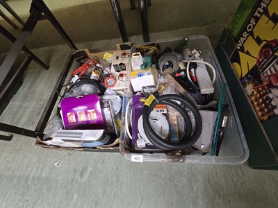 Lot 461 - Two trays of DIY equipment to include piping,...