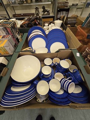 Lot 477 - Two trays of modern blue and white tableware...