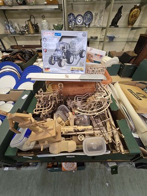 Lot 478 - Two trays of wooden models to include marble...