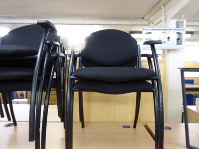 Lot 66 - 10 black cloth stacking chairs