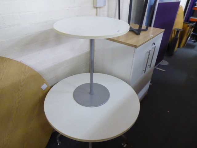 Lot 67 - 3 assorted circular top tables and 2 picture...