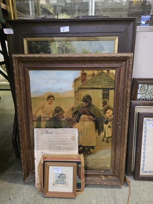 Lot 1 - A selection of five artworks to include oak...