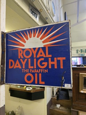 Lot 10 - An early 20th century double sided enamel sign...